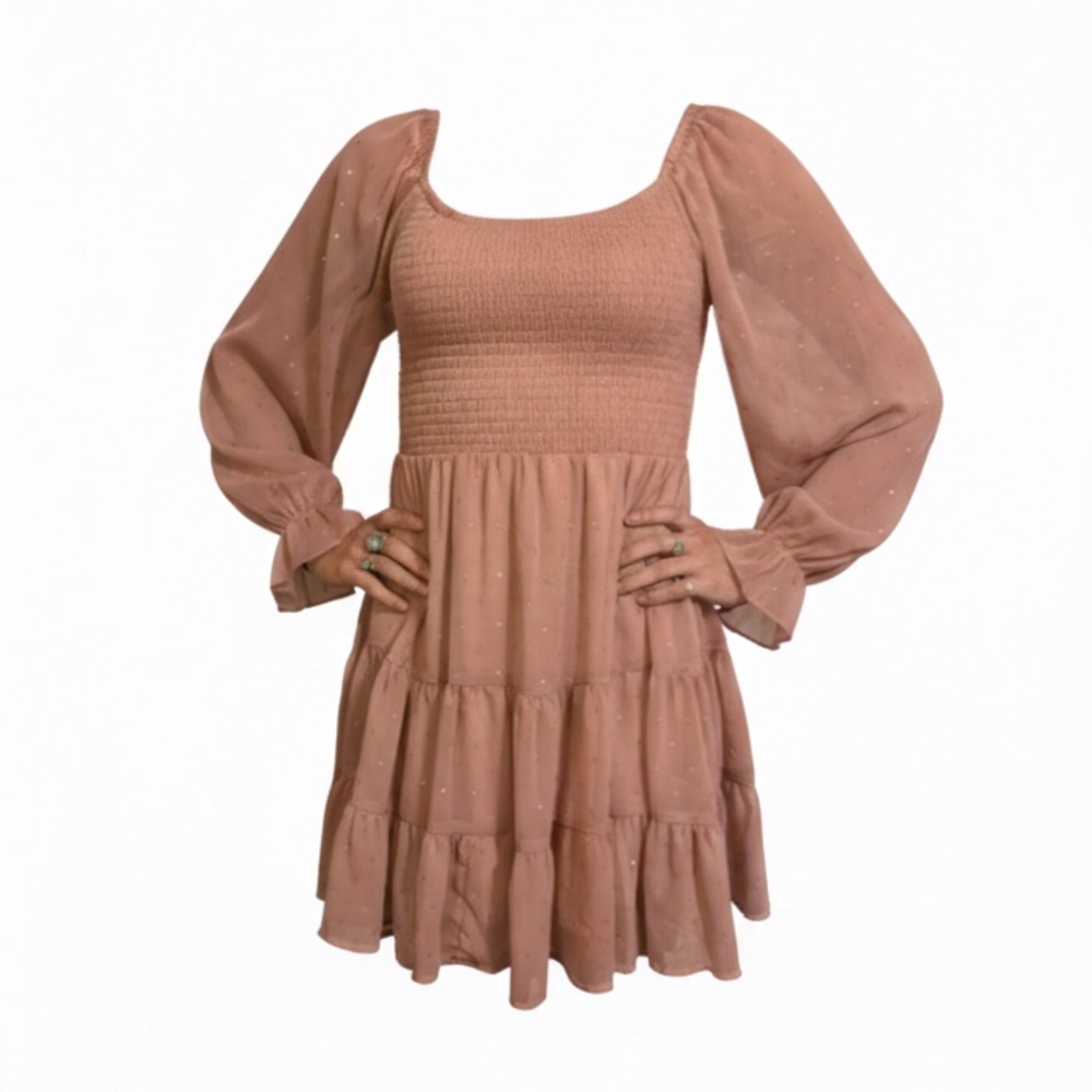 Altar'd State Blush Long Sleeve Dress